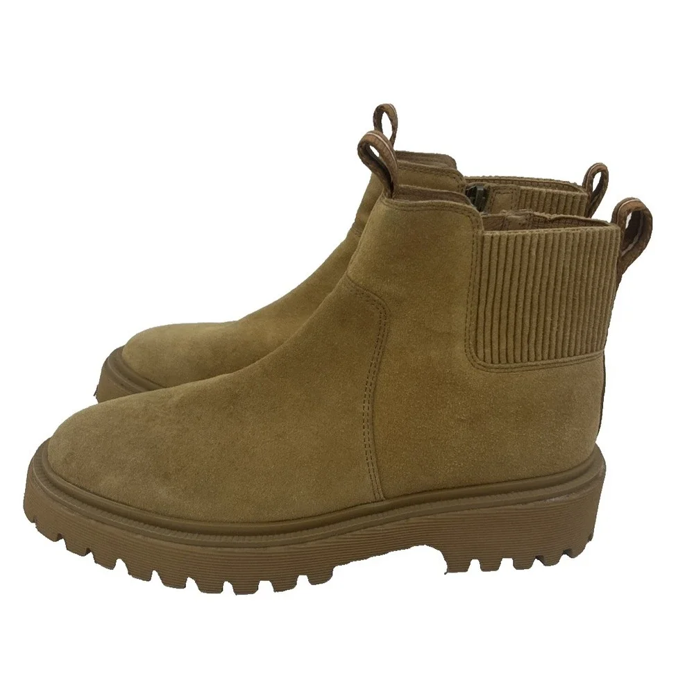 NEW Madewell The Henry Lugsole Boot in Suede Sand Size 9 NWOB NC306 Chunky